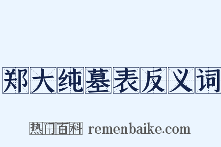 郑大纯墓表反义词是什么意思的图片